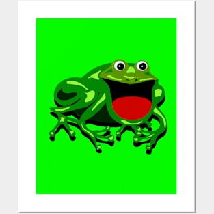 Frog Comic Abstract Whimsical Psychedelic Print Posters and Art